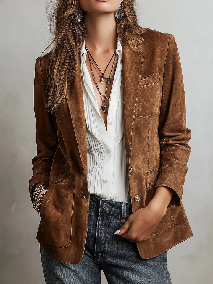 Blazer Vintage Marrom Feminino