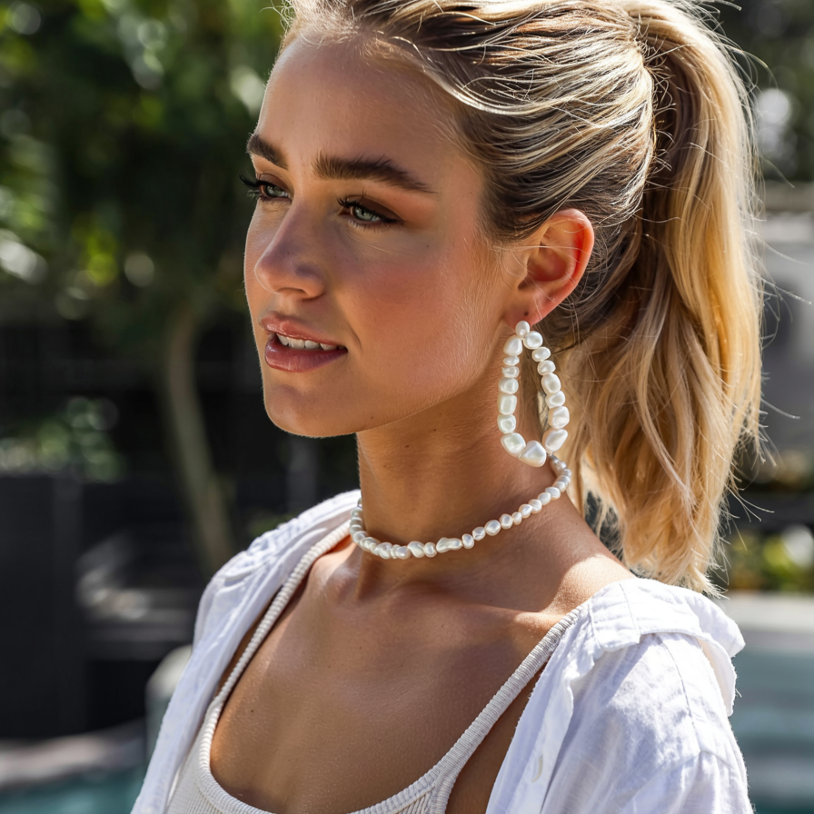 Colar Choker de Pérola de Água Doce
