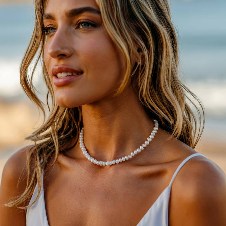 Colar Choker de Pérola de Água Doce