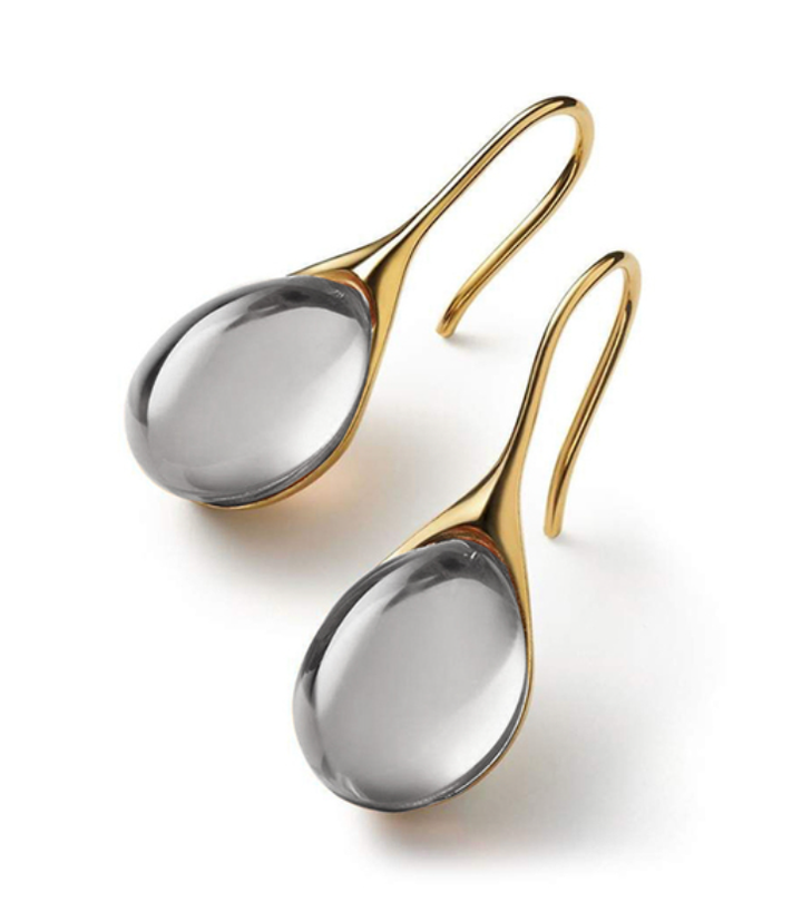Brincos de cristal em ouro e prata