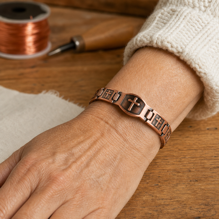 Pulseira de Cobre Cruzada