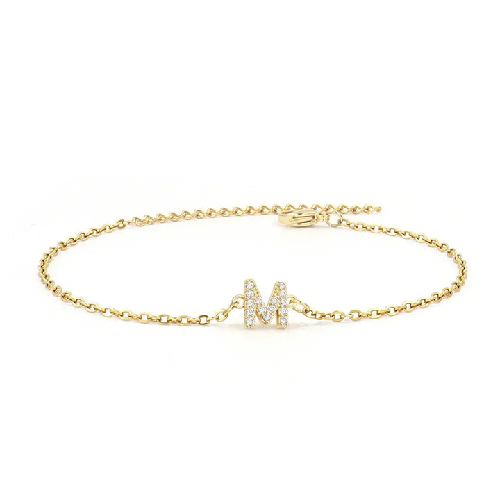 Pulseira de Corrente com Inicial Delicada