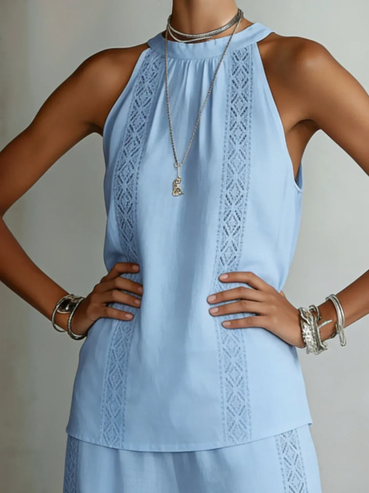 Camilla | Conjunto Elegante de Linho com Alças