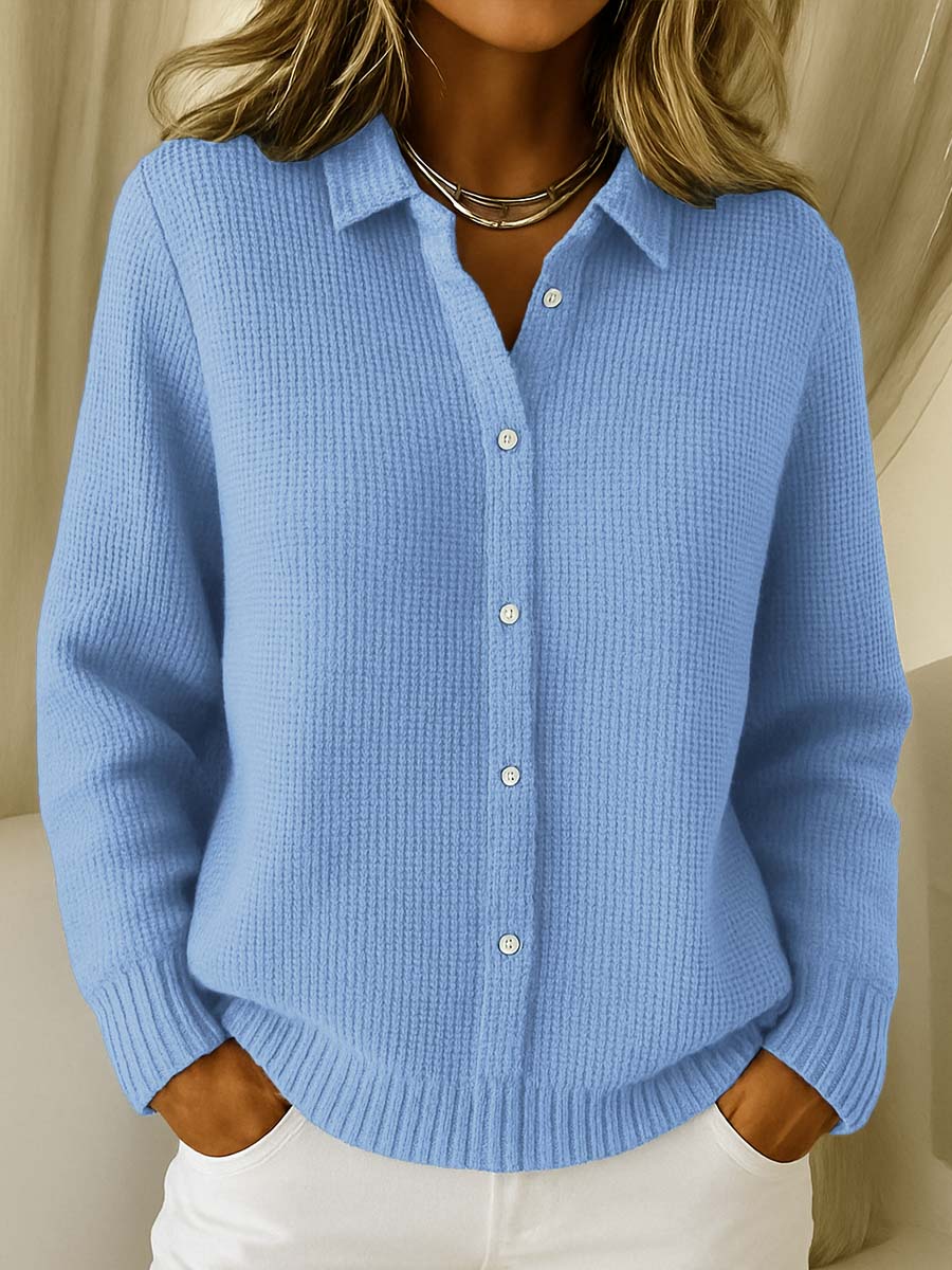 Camille™ | Cardigan de Tricô Texturizado com Botões