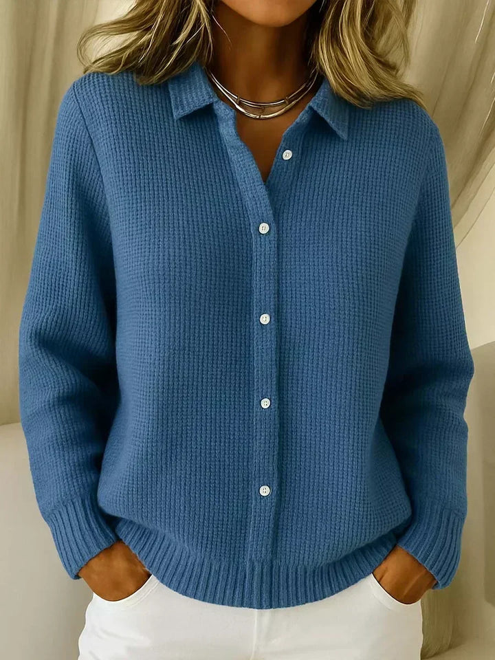 Camille™ | Cardigan de Tricô Texturizado com Botões