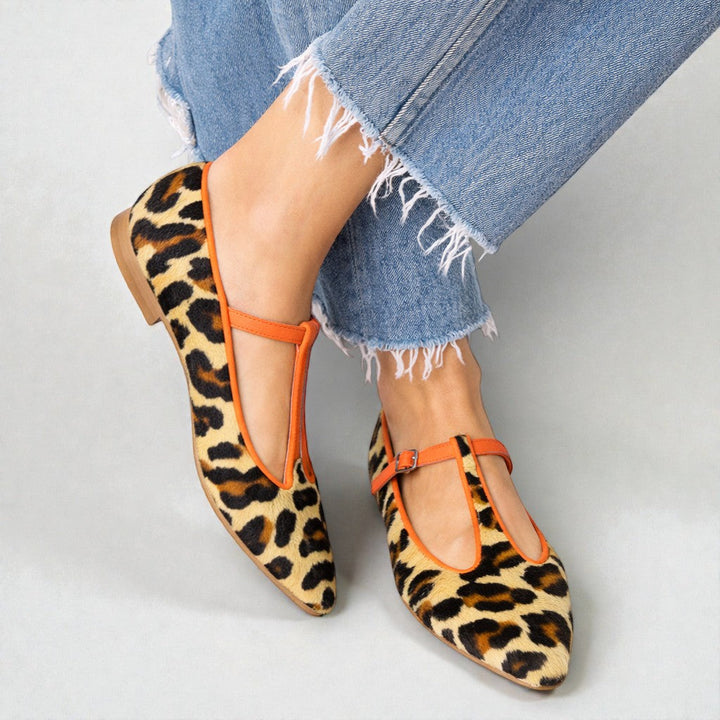 Lulu | BALERINA T-STRAP LEOPARDADA