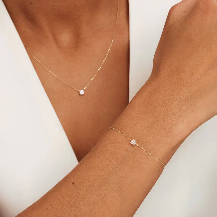 Conjunto Cléa com Pedra Moissanita | Dourado