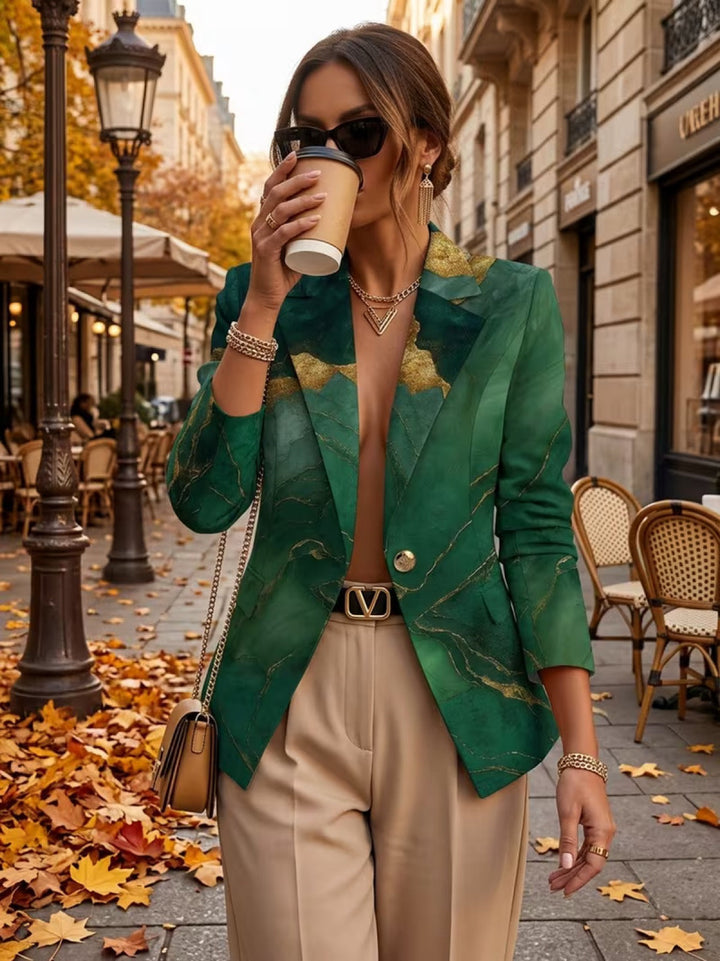 Honorine™ | Blazer de Mármore Esmeralda