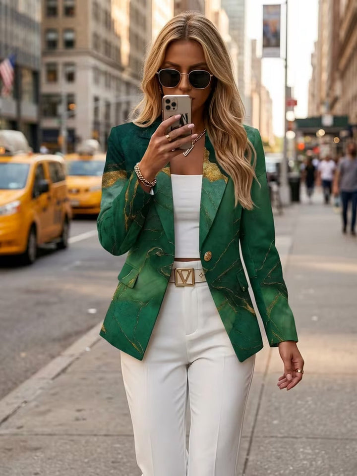 Honorine™ | Blazer de Mármore Esmeralda