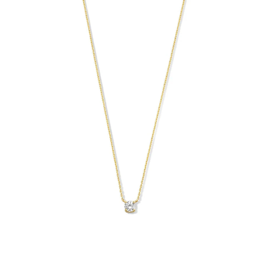 Colar Cléa com Pedra Moissanita | Dourado