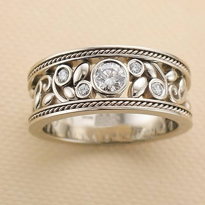 Anel Vintage de Prata & Zircônia