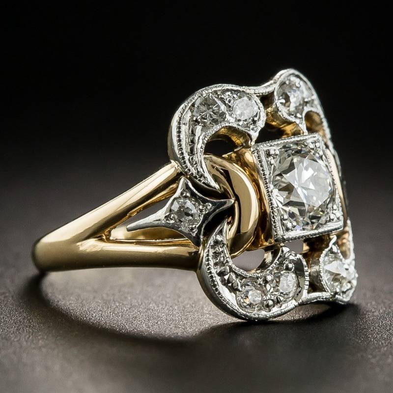 Anel de Ouro Vintage com Zircônia