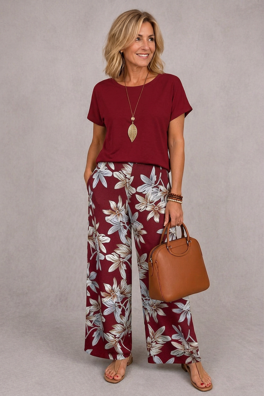 Rosie | Conjunto Floral Elegante de Dois Peças