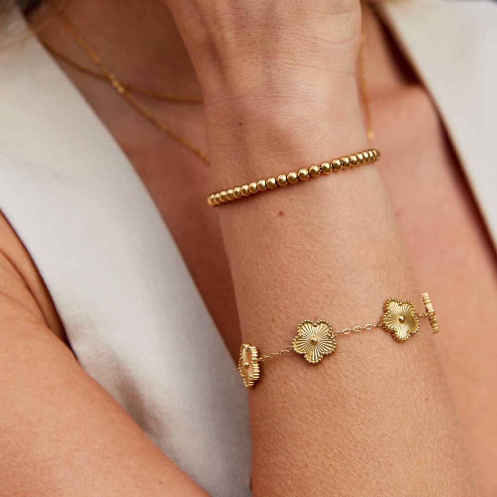 Pulseira de Ouro com Contas Nila