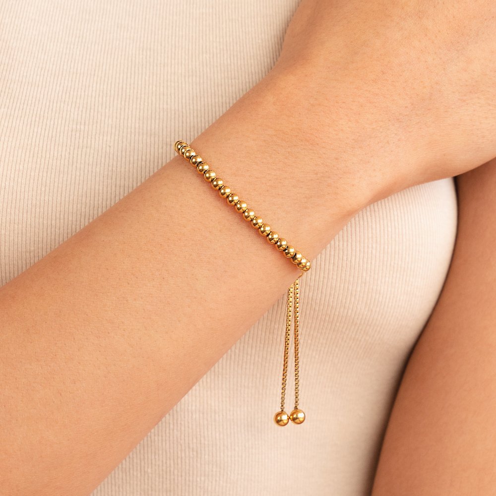 Pulseira de Ouro com Contas Nila