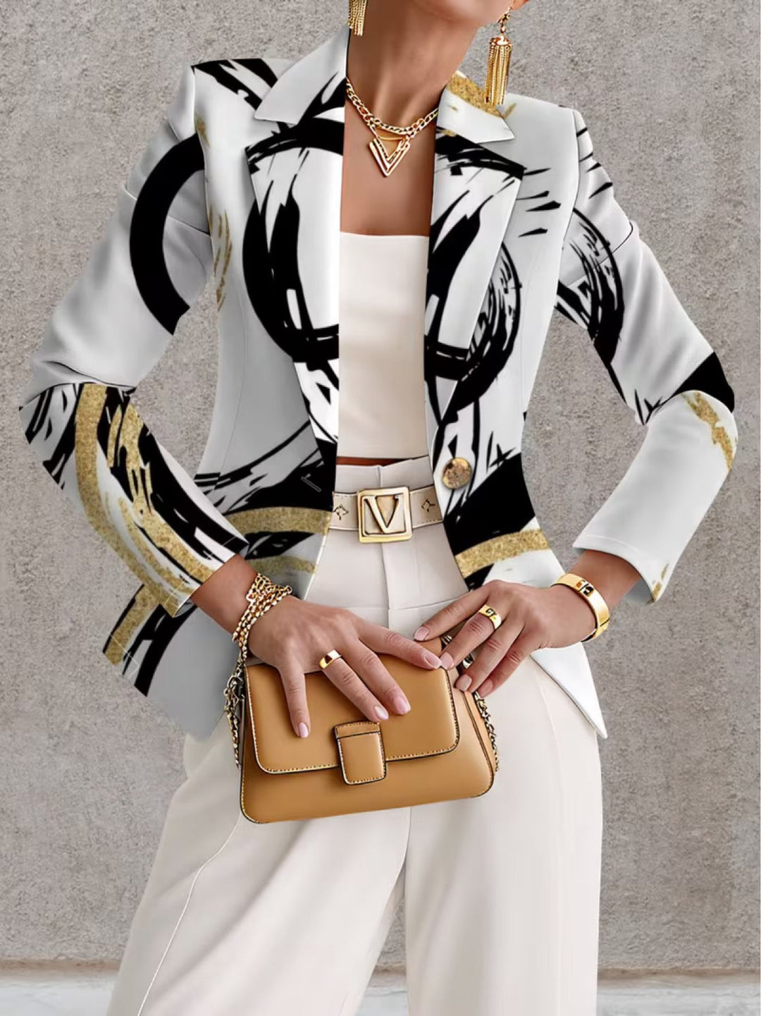 Noemine™ | Blazer Abstract Brushstroke