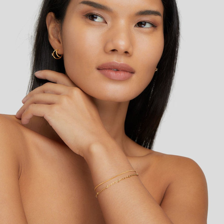 Pulseira de Camadas em Ouro Pia