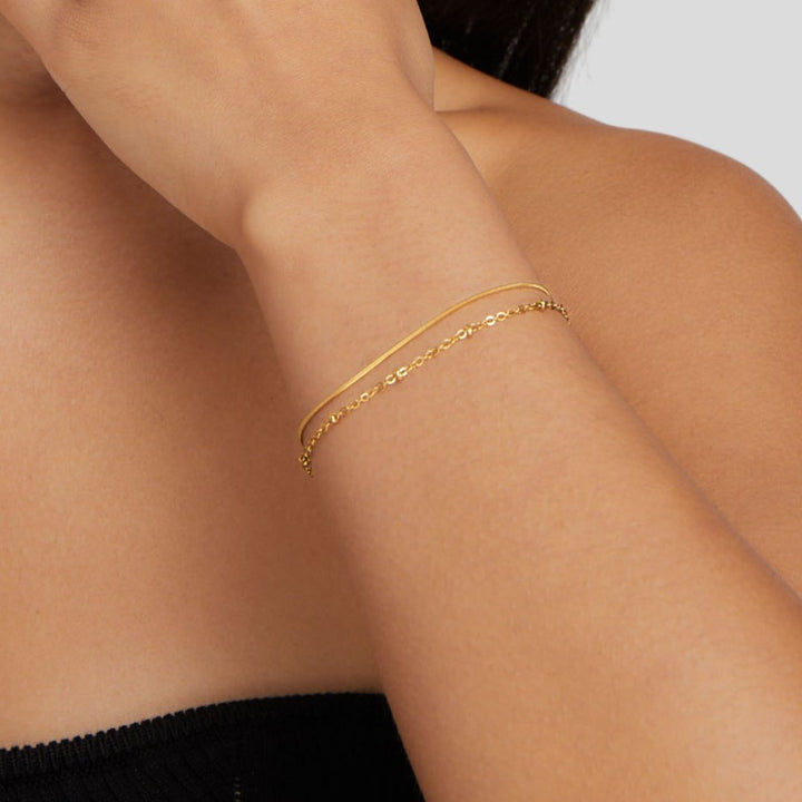 Pulseira Camadas de Ouro Pia