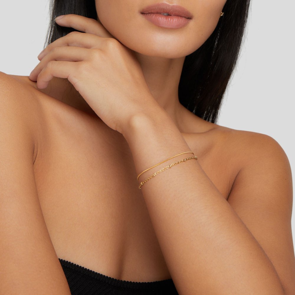 Pulseira Camadas de Ouro Pia