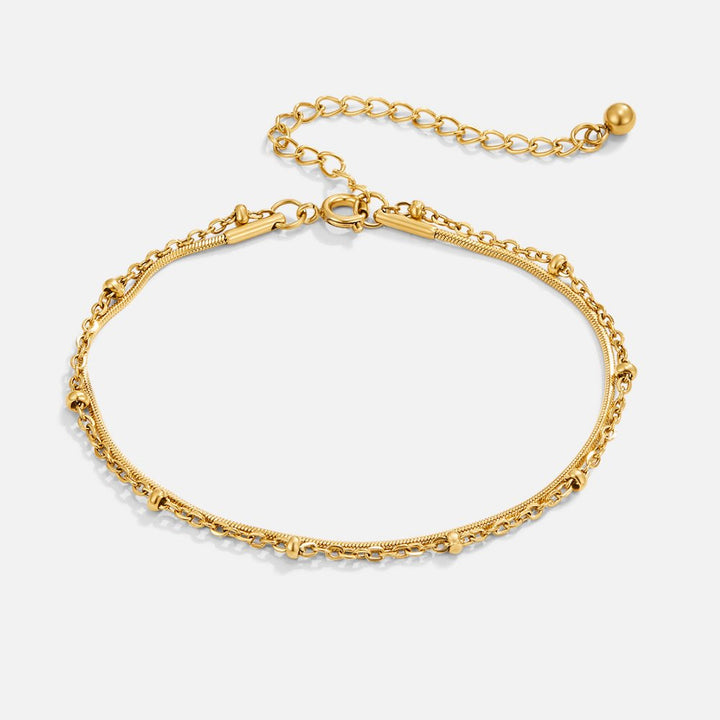 Pulseira de Camadas em Ouro Pia