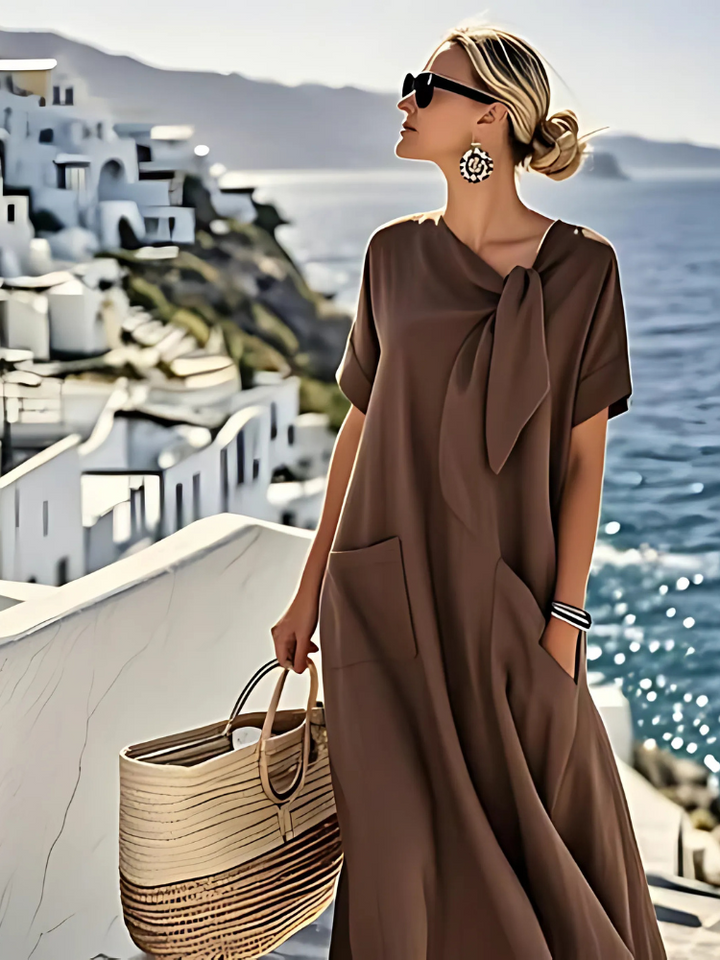 Janet | Vestido Maxi de Verão Elegante e Solto com Bolsos