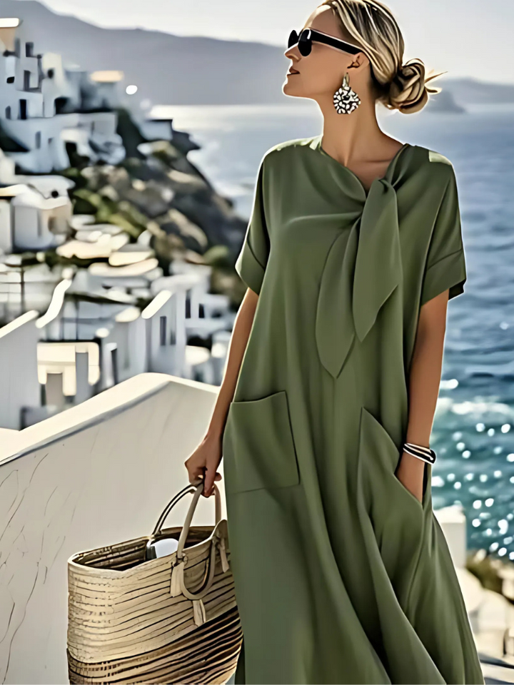 Janet | Vestido Maxi Solto Elegante de Verão com Bolsos