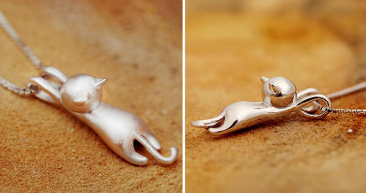 Colar de Gato Divertido em Prata Esterlina 925