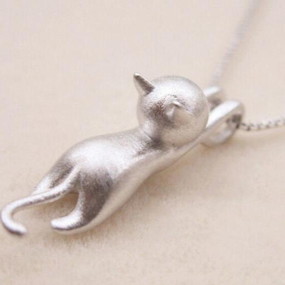 Colar de Gato Divertido em Prata Esterlina 925